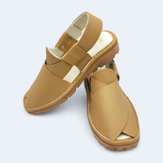Round GoGo Peshawari Chappal Cream